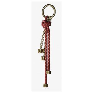 MICHAEL Michael Kors Gold-Tone Speckled Cord Bag Charm Red White NIB